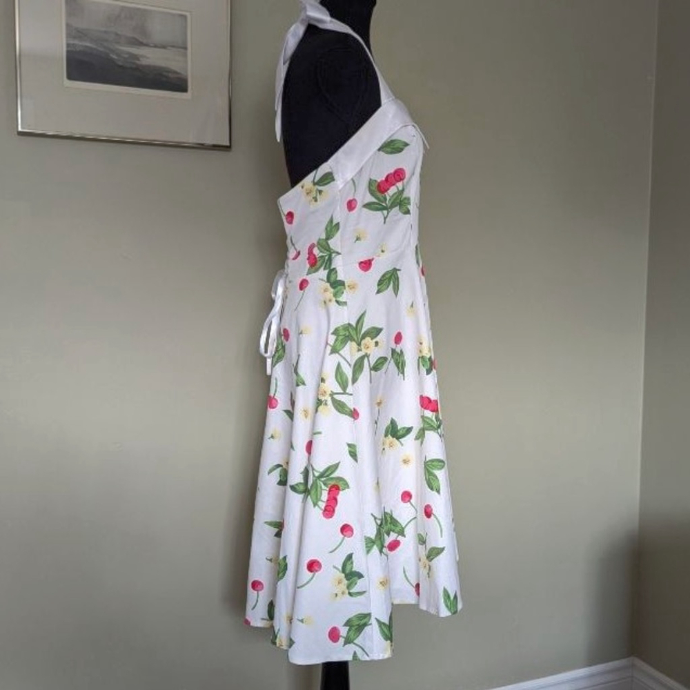 Dressystar 1950s Style Cherry Print Halter Dress - L - Garden Party Pinup - Picture 6 of 16